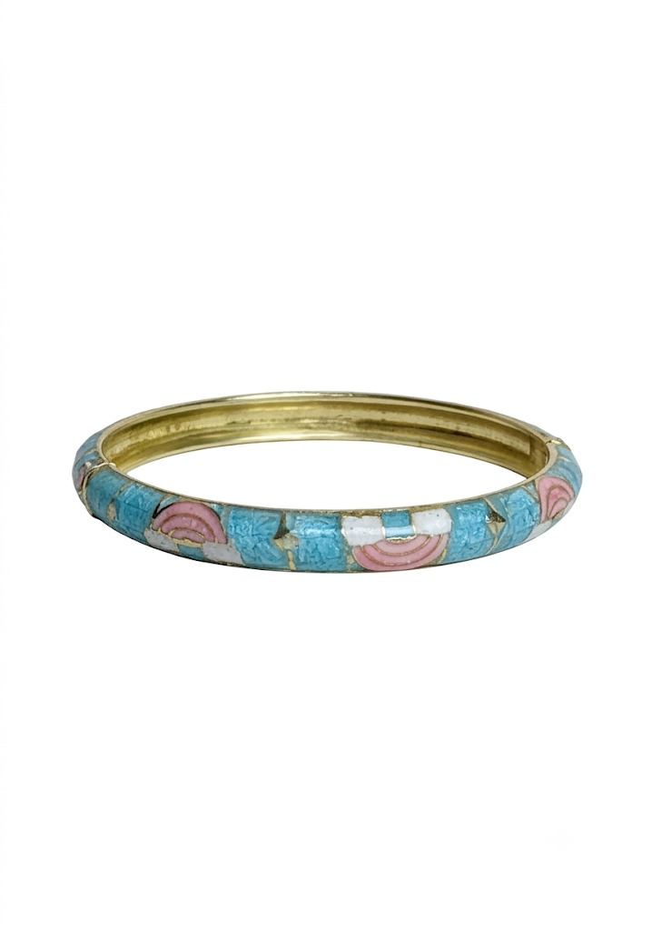 Blue Rainbow Enamel Bangle